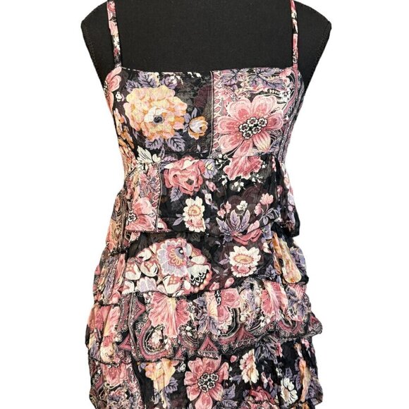 Just Margo Womens Floral Boho Ruffle Dress – Made in Italy, Size Small - Picture 8 of 14